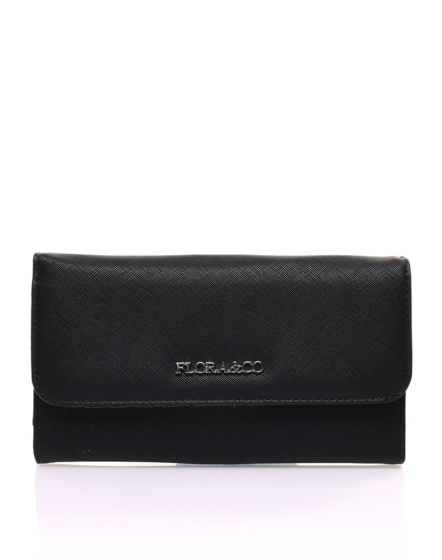 Portefeuille effet grainé noir