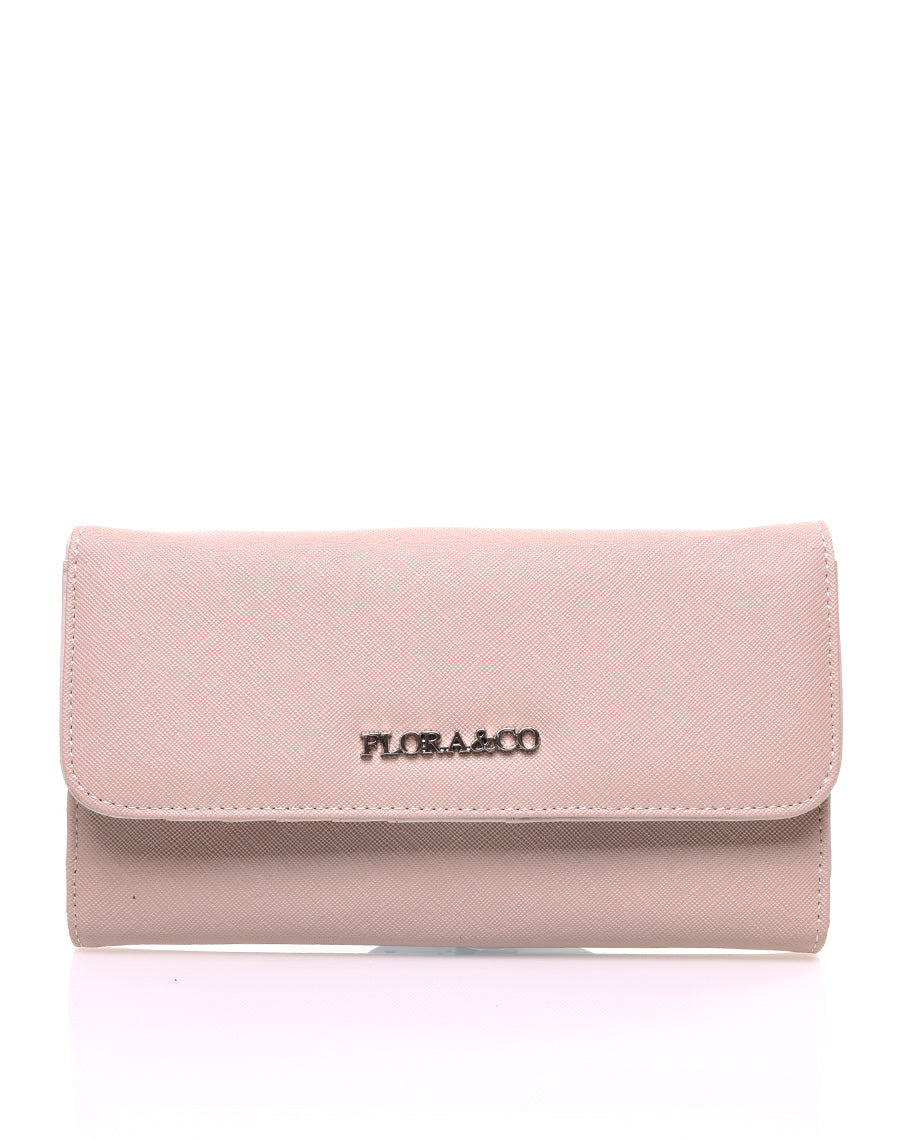 Portefeuille effet grainé taupe