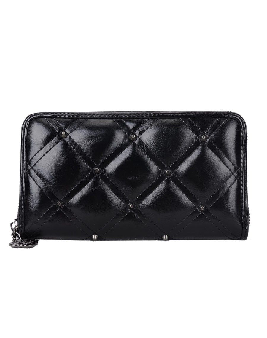 Portefeuille effet matelassé noir