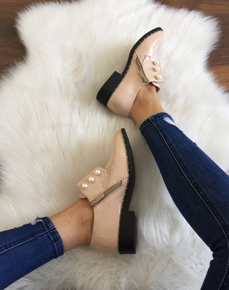 Richelieu beige vernis