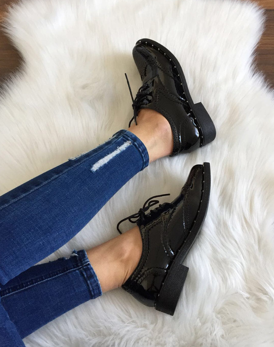 Richelieu noir vernis