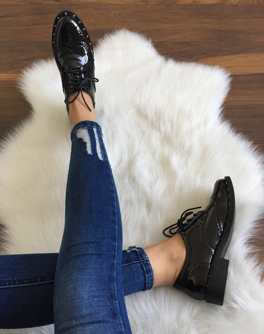 Richelieu noir vernis