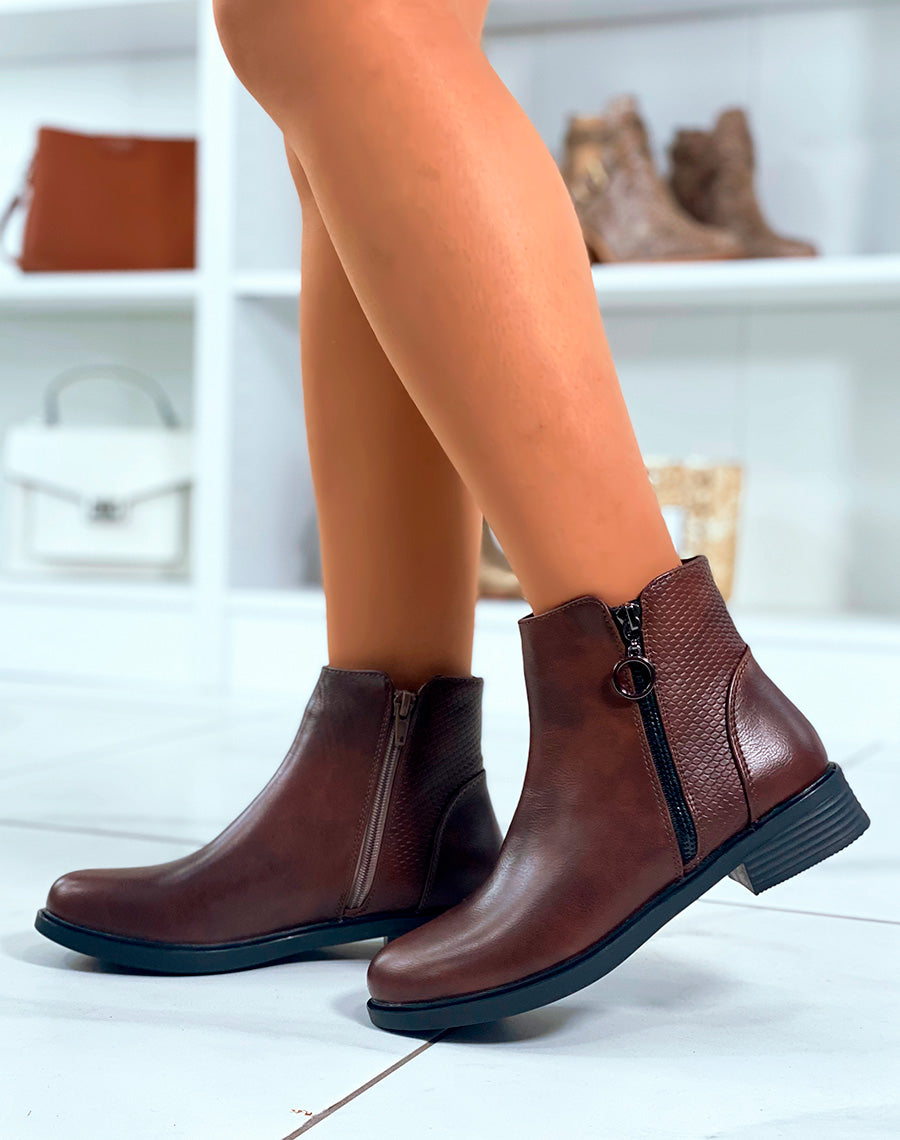 Séduction Chocolat : Bottines Bi-Matière pour femme