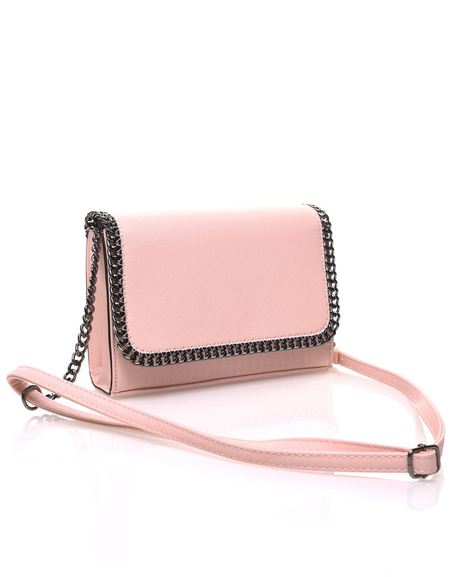 Sac bandoulière avec chaine nude