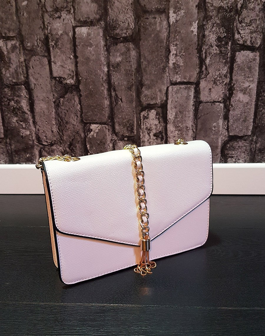 Sac bandoulière blanc chaine