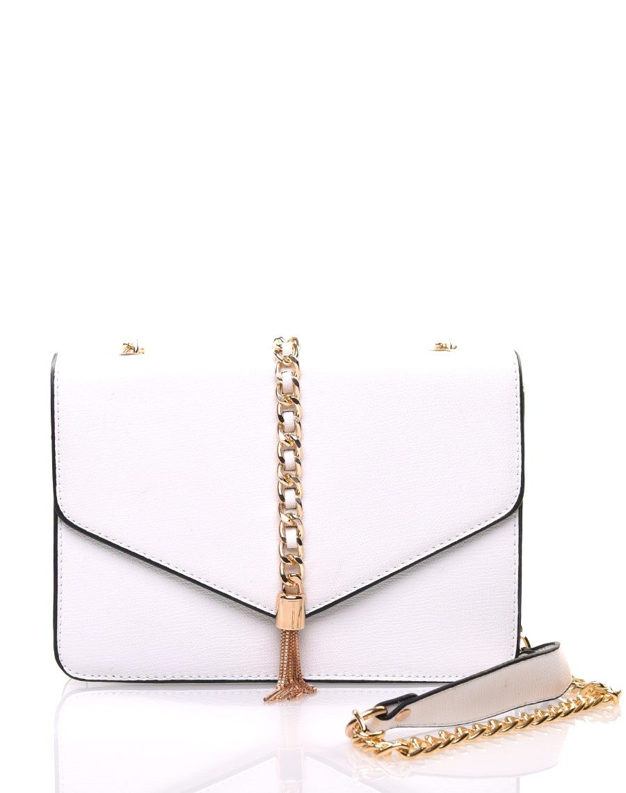 Sac bandoulière blanc chaine