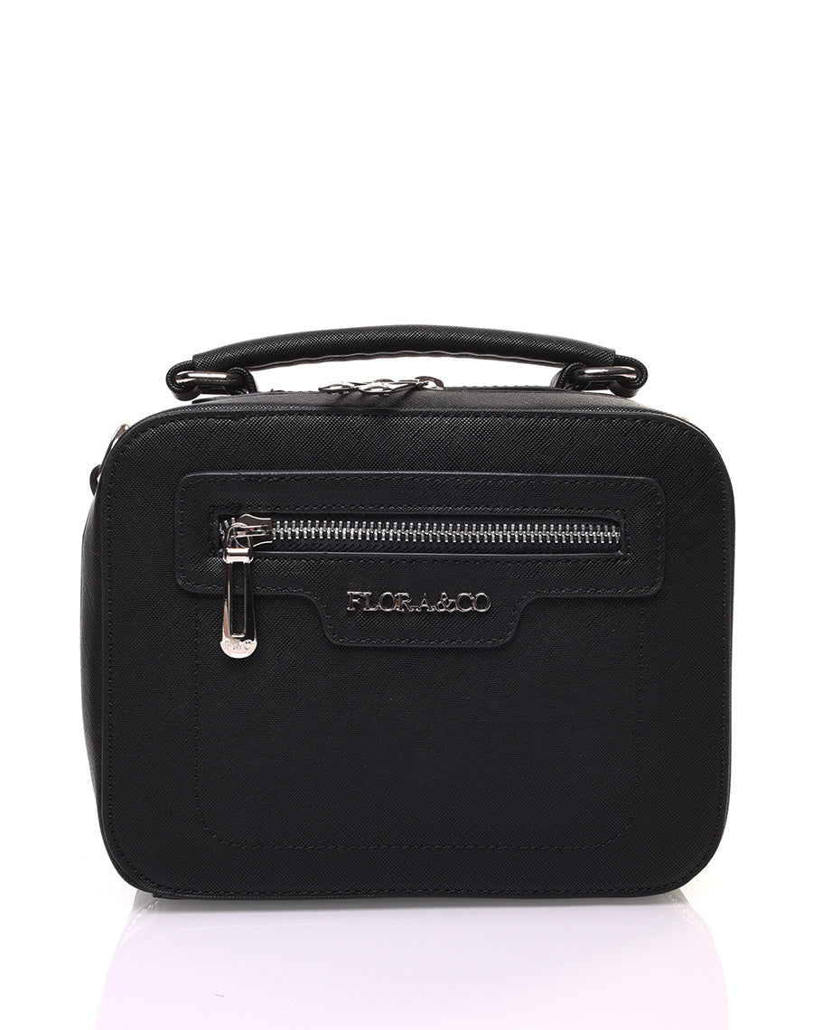 Sac bandoulière carré rigide type mallette noir