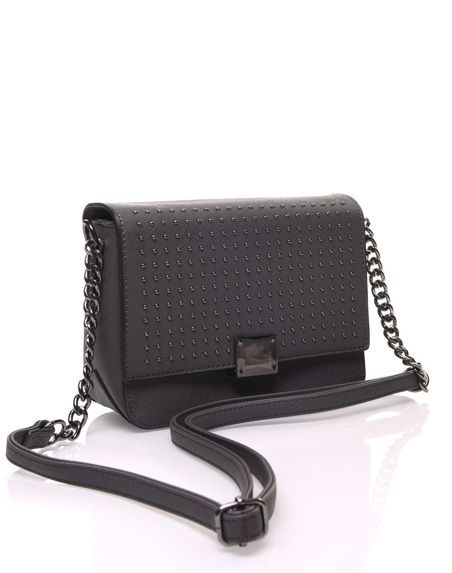 Sac bandoulière clouté gris