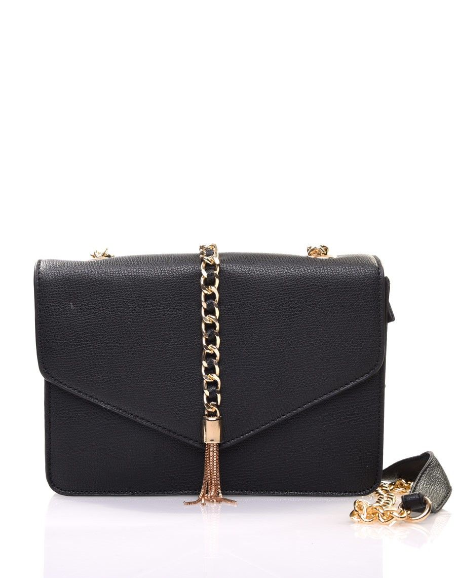 Sac bandoulière noir chaine