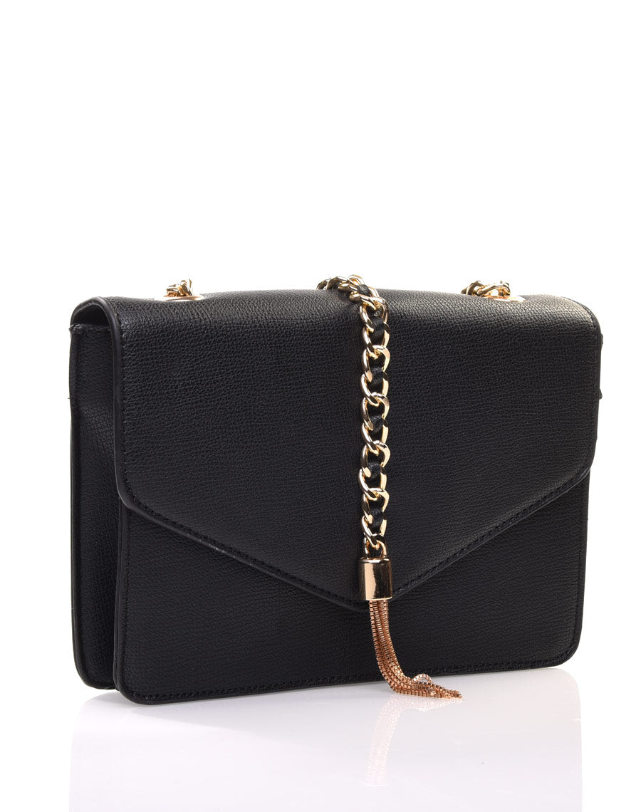 Sac bandoulière noir chaine