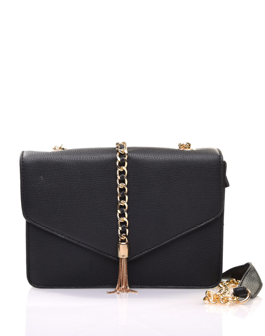 Sac bandoulière noir chaine