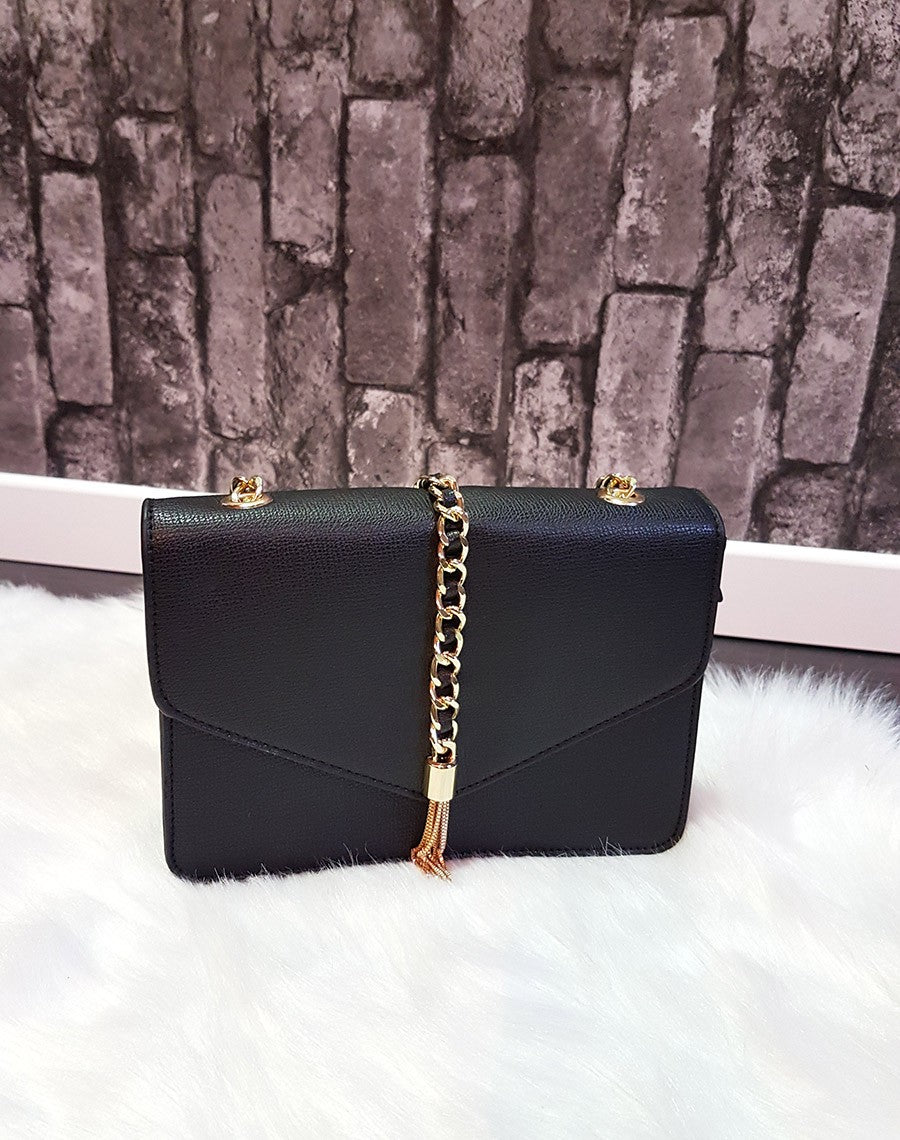 Sac bandoulière noir chaine