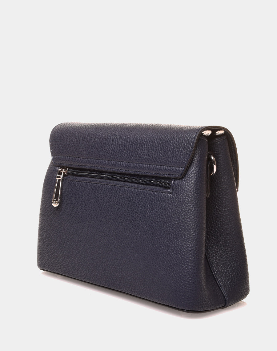 Sac à bandoulière à pom-pom bleu