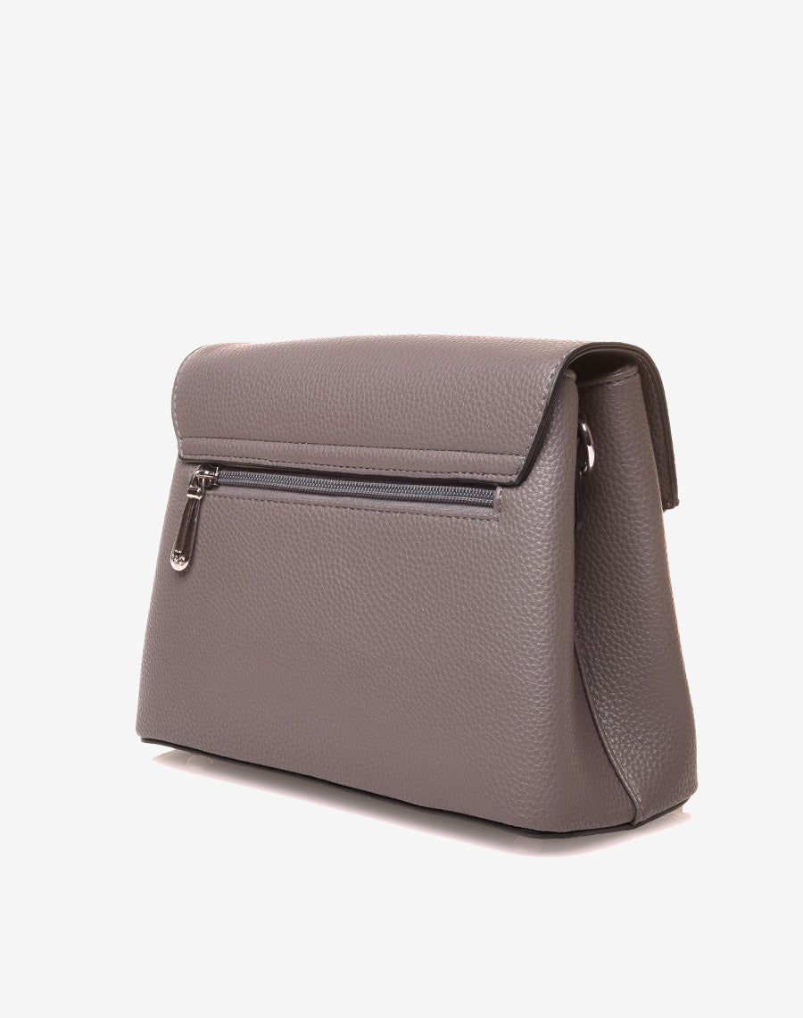 Sac à bandoulière à pom-pom gris