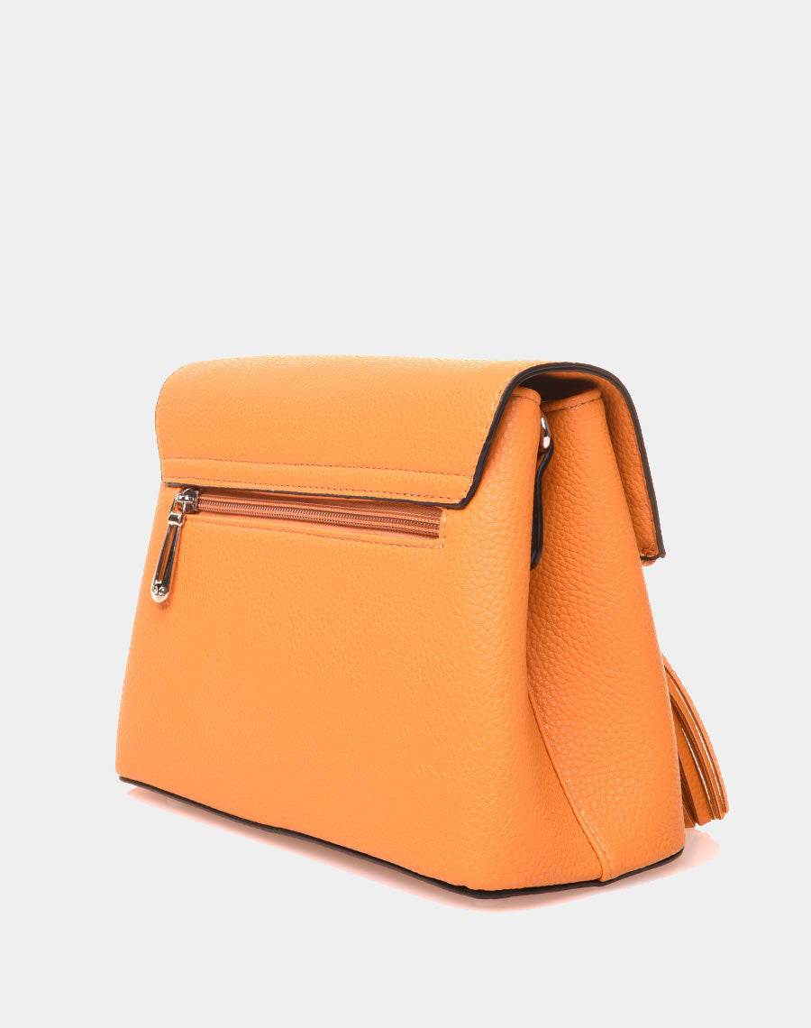 Sac à bandoulière à pom-pom moutarde