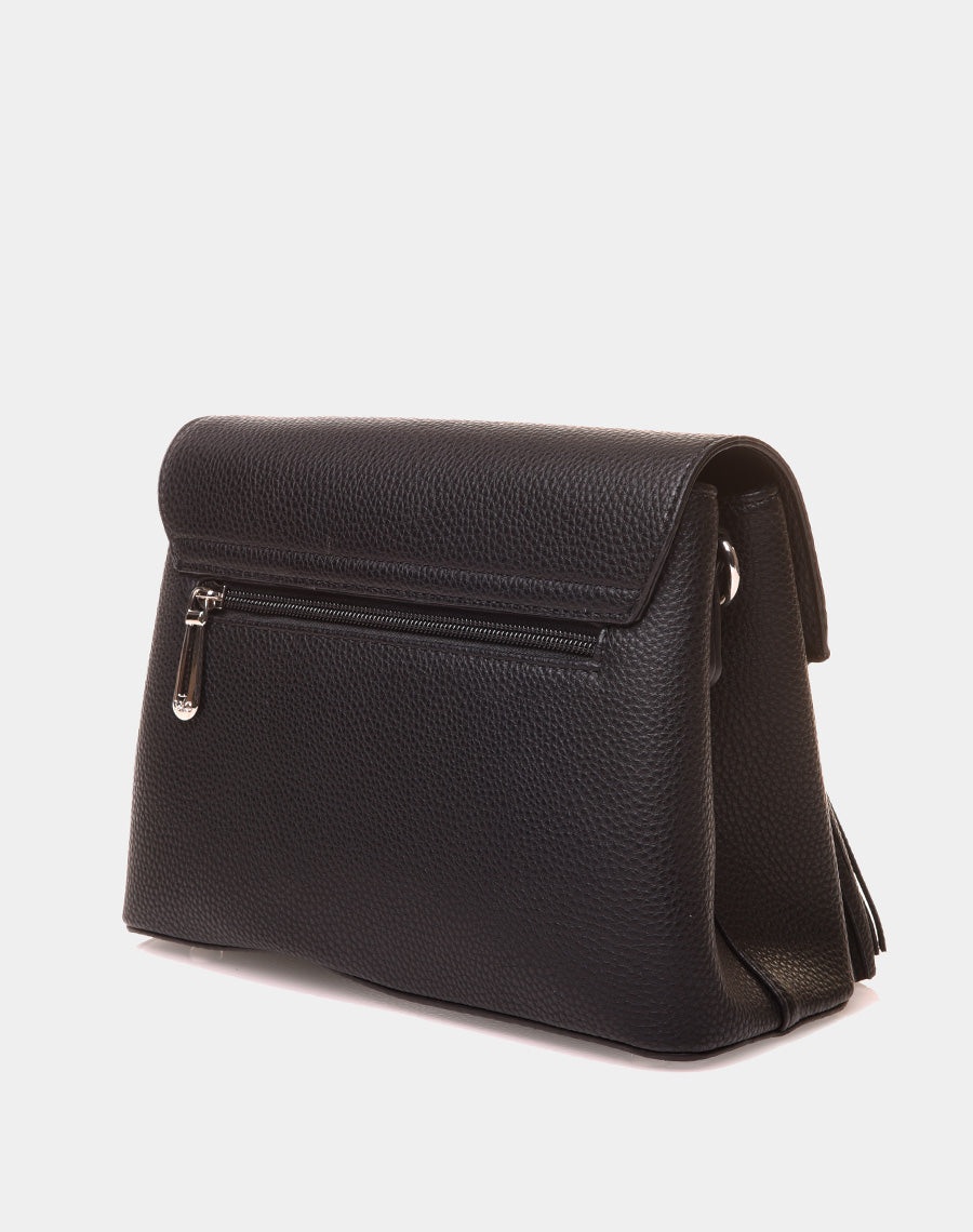 Sac à bandoulière à pom-pom noir