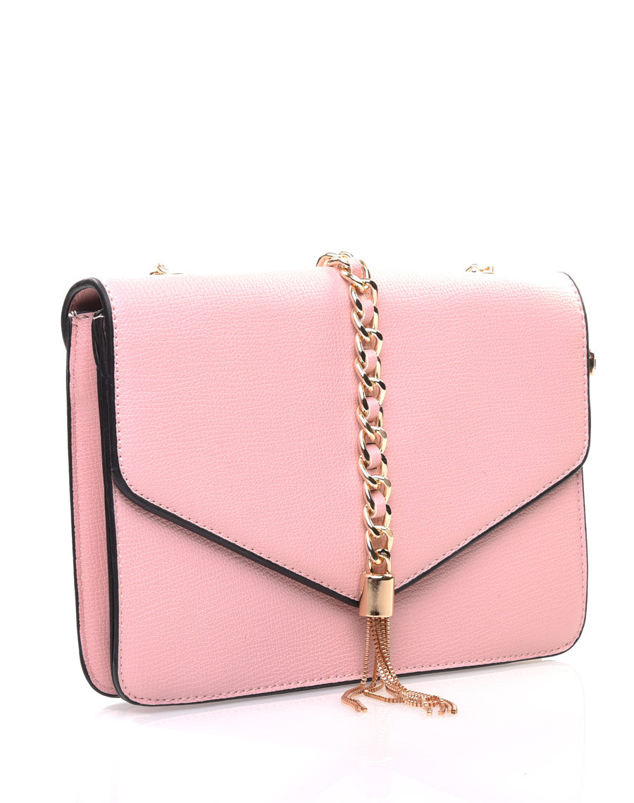 Sac bandoulière rose chaine