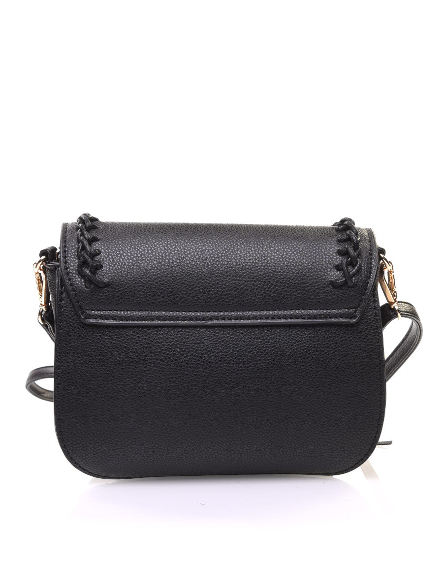 Sac bandoulière tressé noir