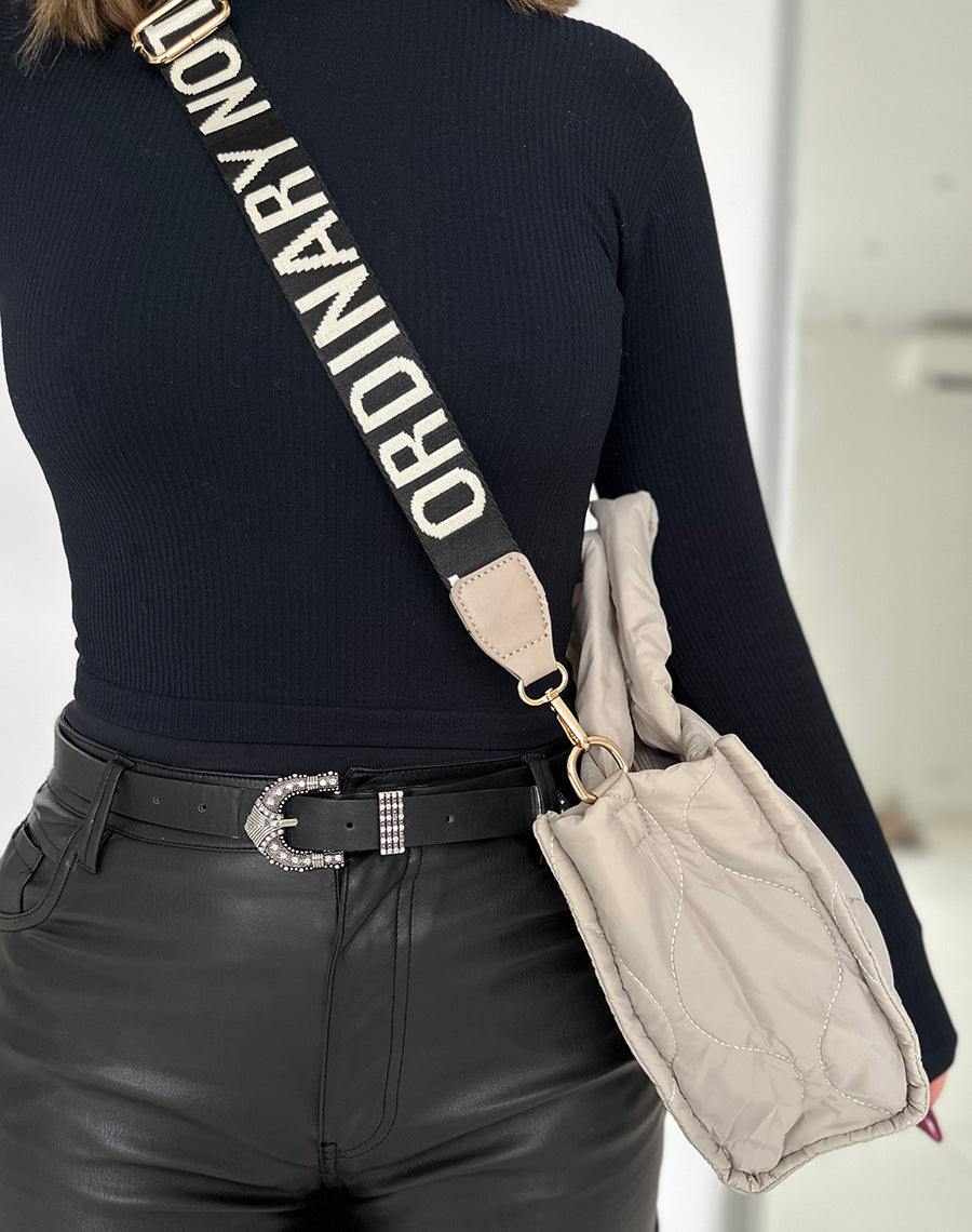 Sac beige matelassé effet nylon