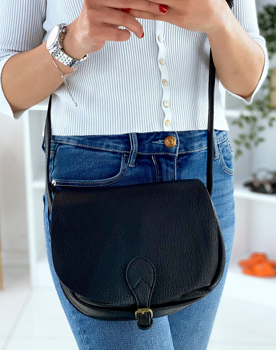 Sac besace noir à bandoulière