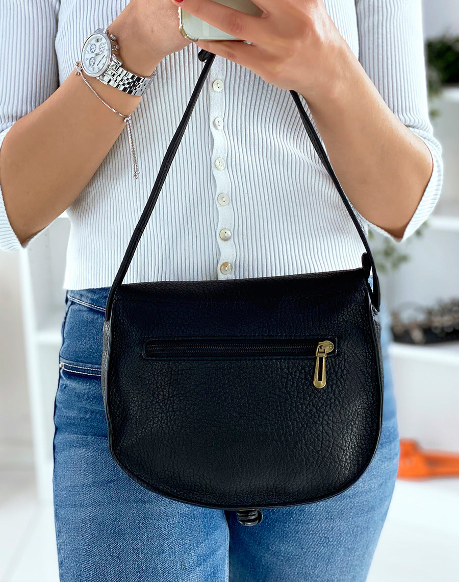 Sac besace noir à bandoulière