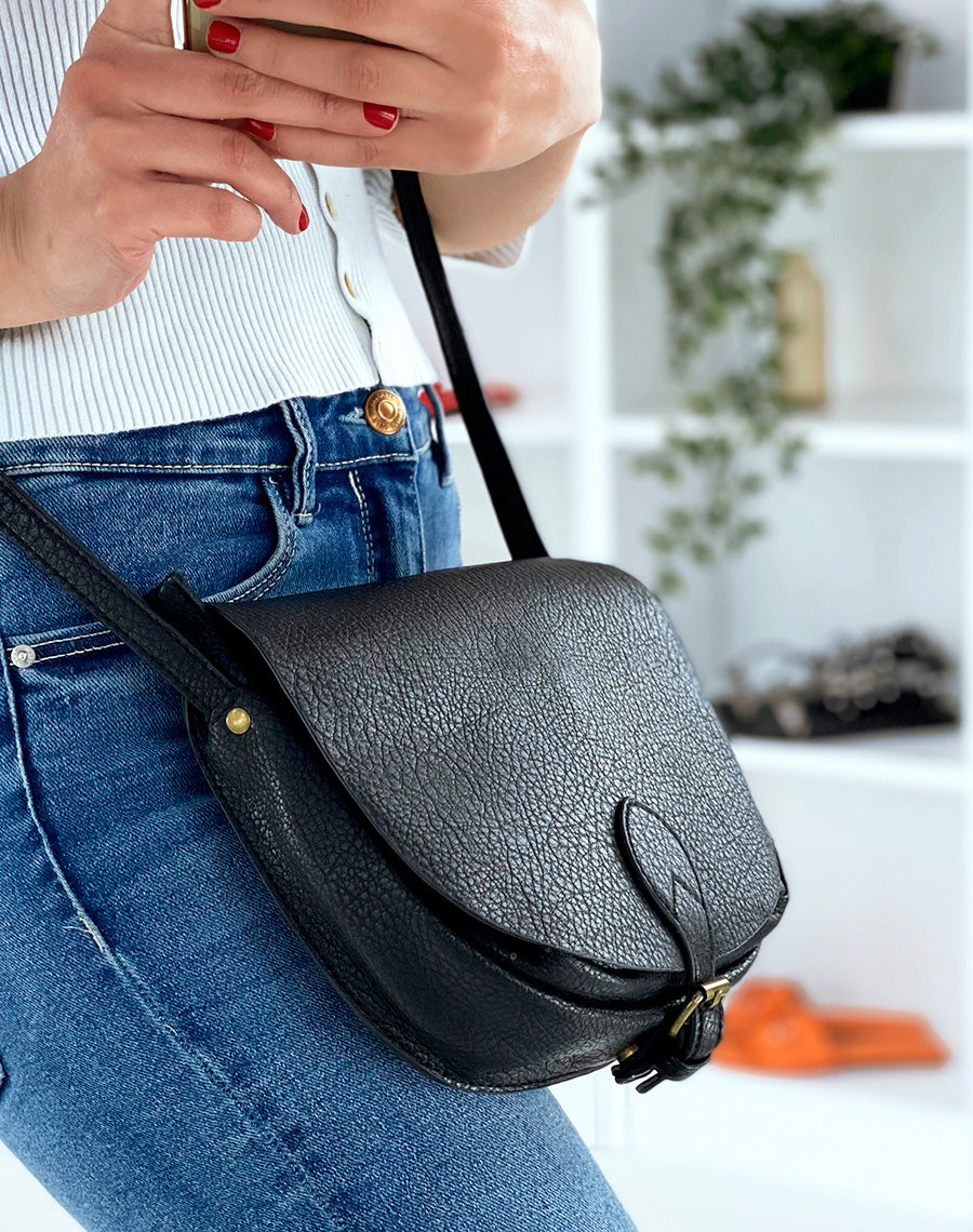 Sac besace noir à bandoulière