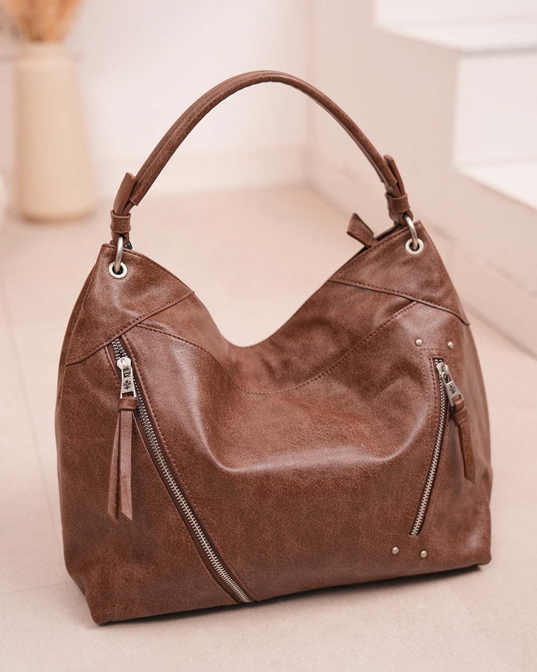 Sac cabas besace marron