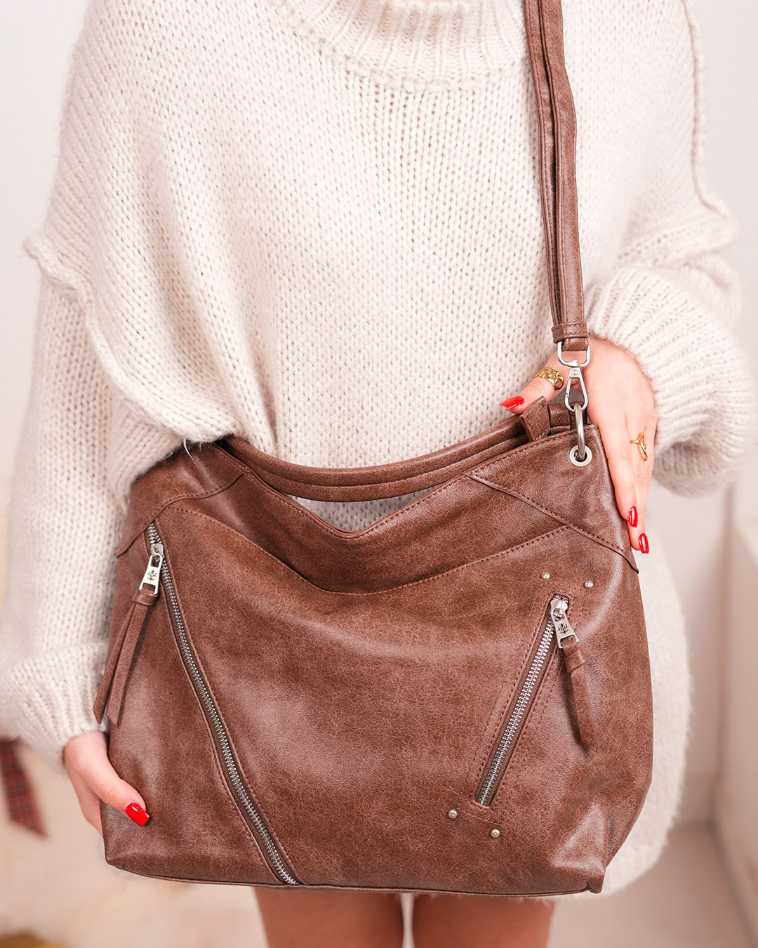Sac cabas besace marron