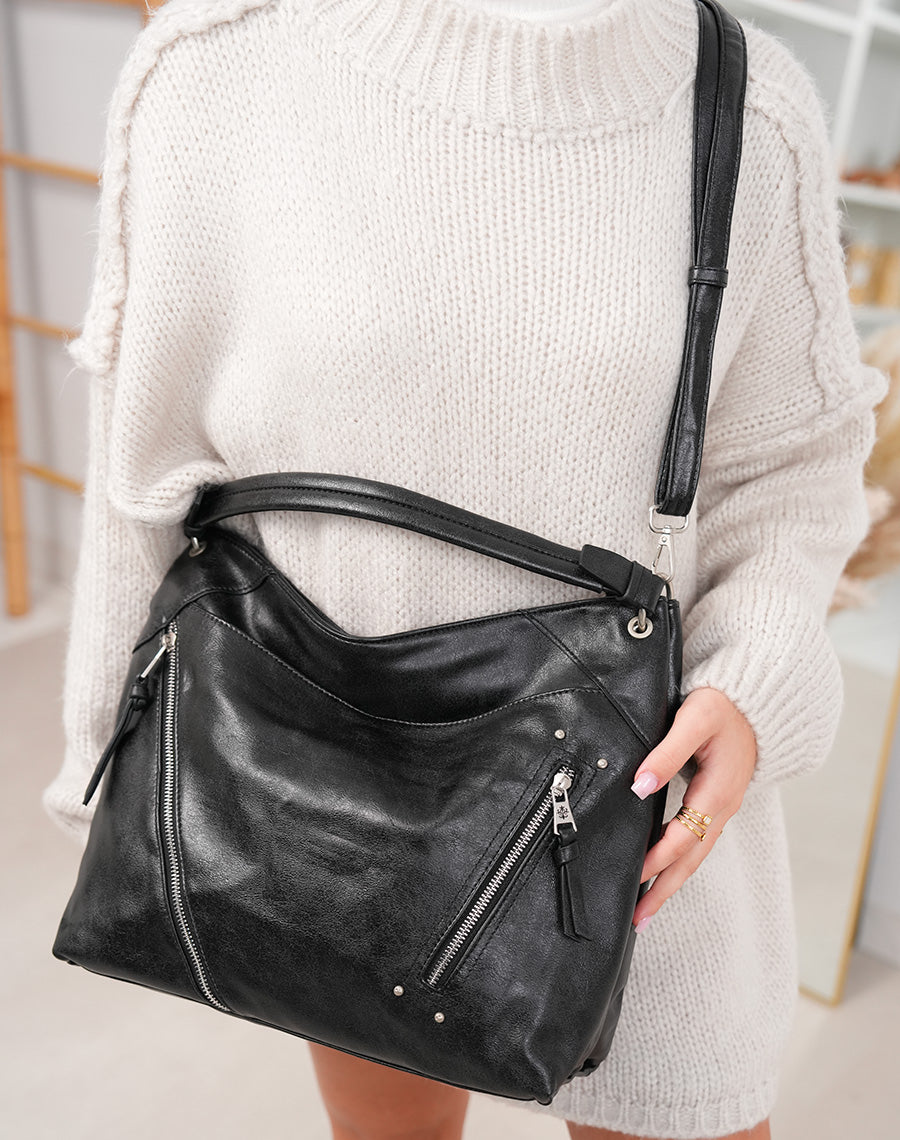 Sac cabas besace noir