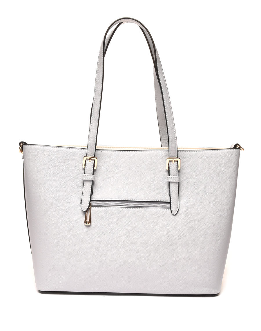 Sac cabas bicolore bleu ciel & blanc