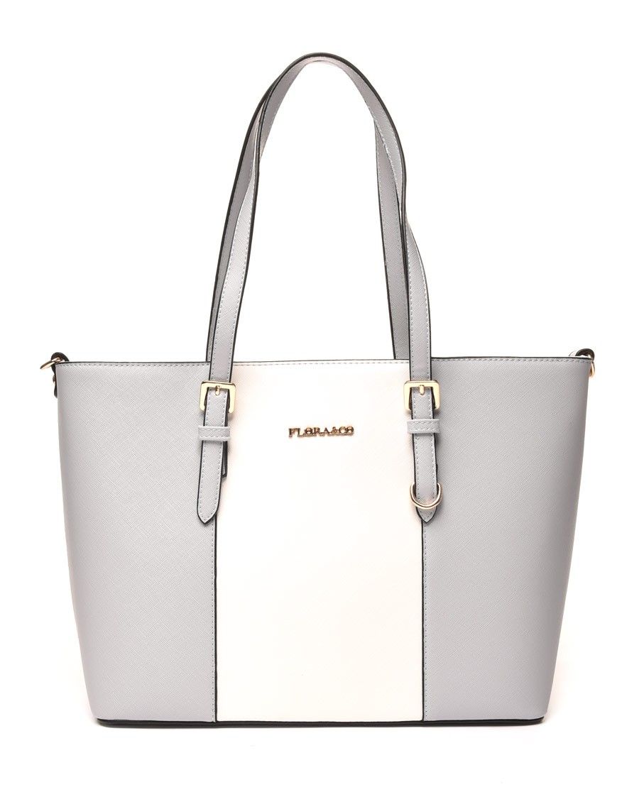 Sac cabas bicolore bleu ciel & blanc