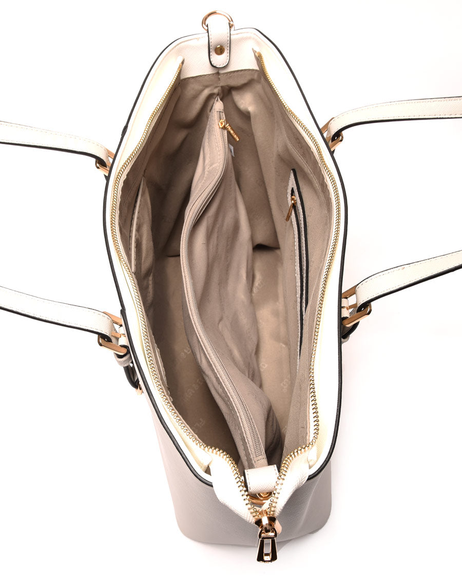 Sac cabas bicolore gris & blanc