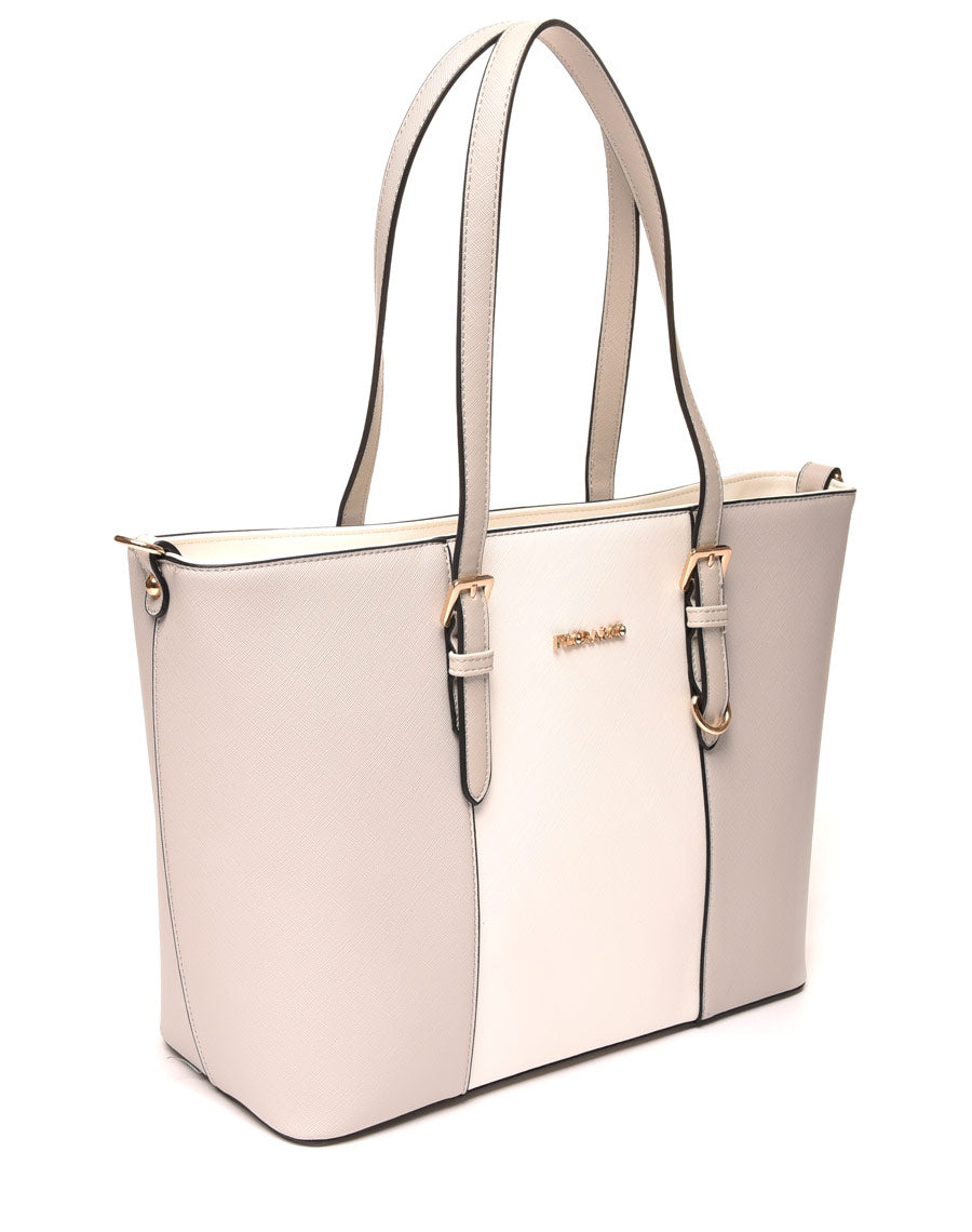 Sac cabas bicolore gris & blanc
