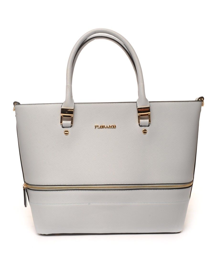 Sac cabas bleu clair zippé