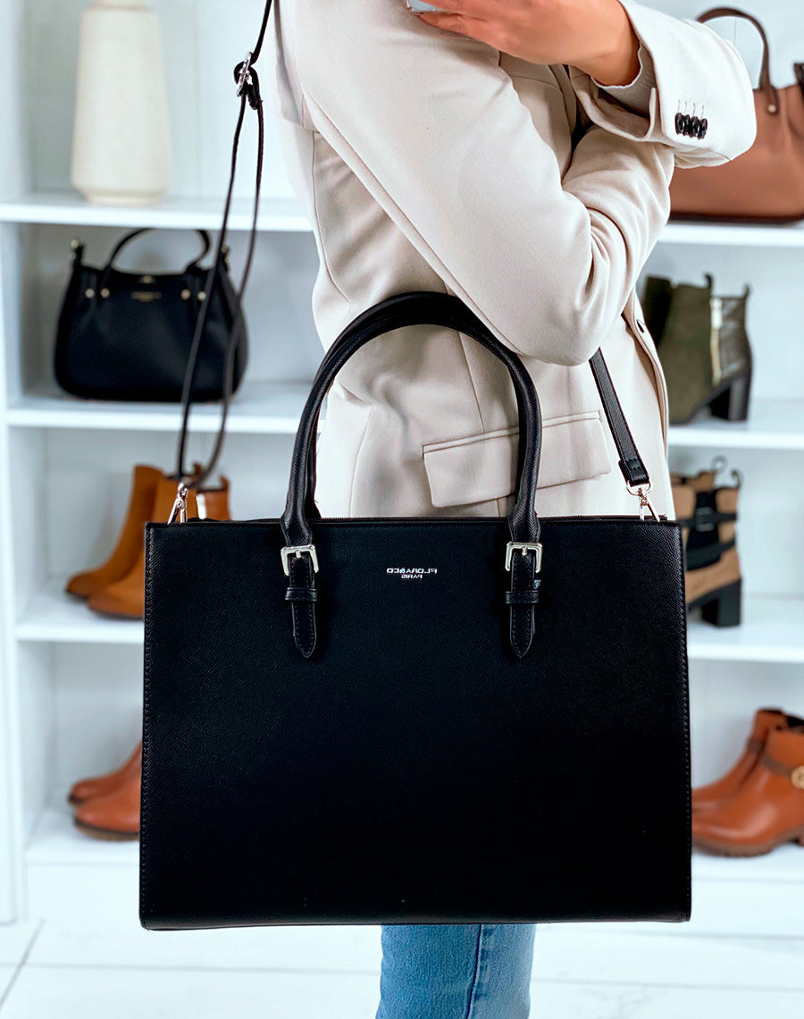 SAC CABAS CHIC NOIR ? DETAILS ARGENT?S