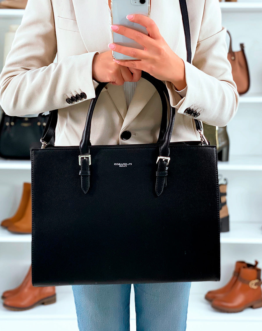 SAC CABAS CHIC NOIR ? DETAILS ARGENT?S