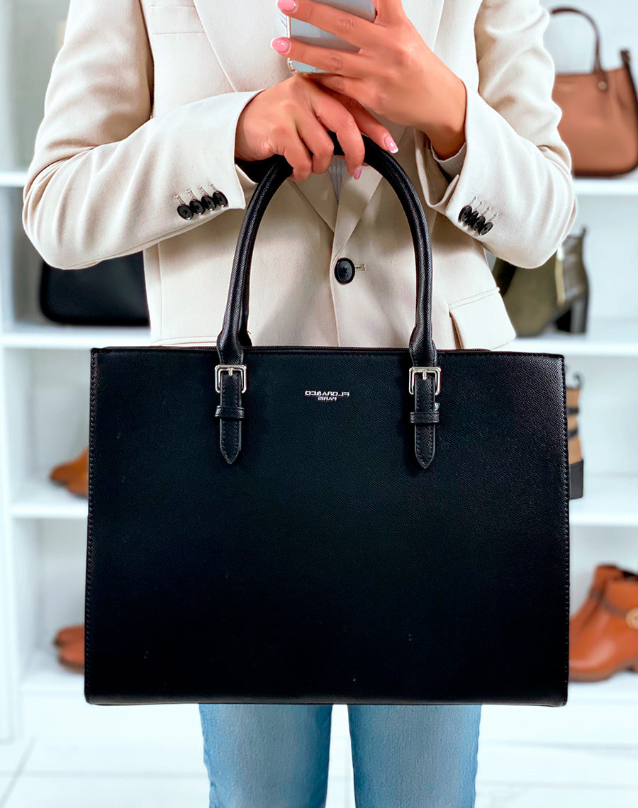 SAC CABAS CHIC NOIR ? DETAILS ARGENT?S