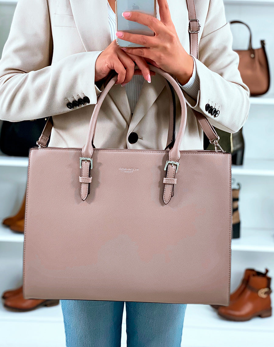 SAC CABAS CHIC TAUPE CLAIR ? DETAILS ARGENT?S