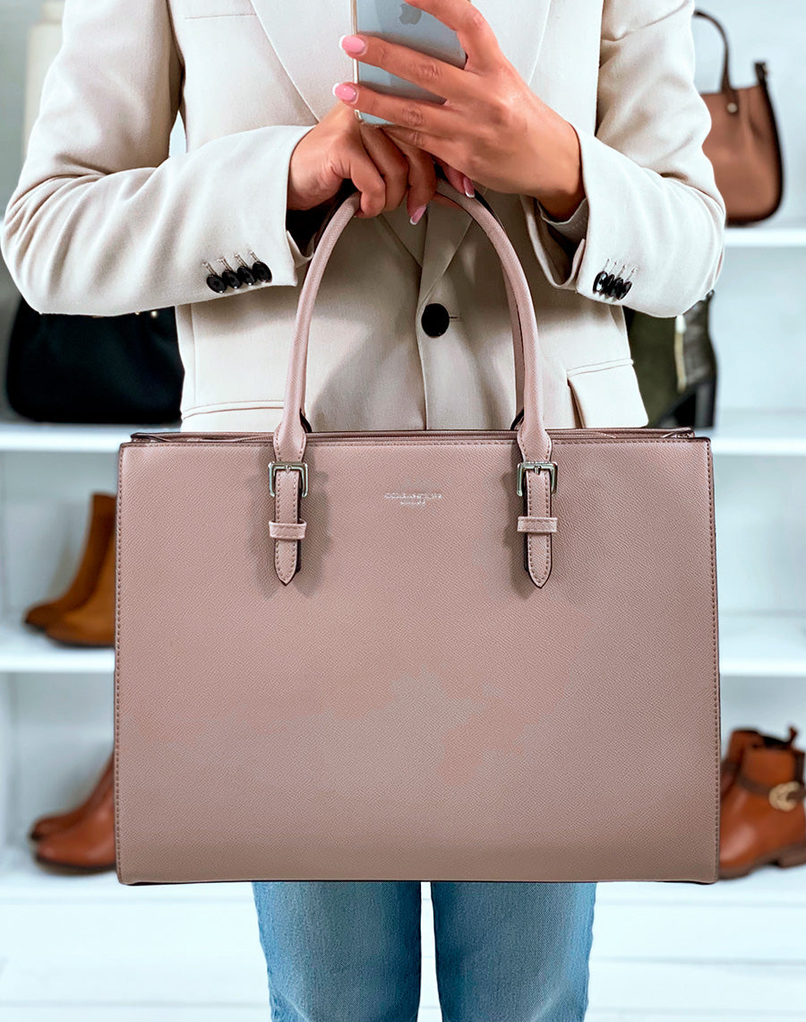 SAC CABAS CHIC TAUPE CLAIR ? DETAILS ARGENT?S