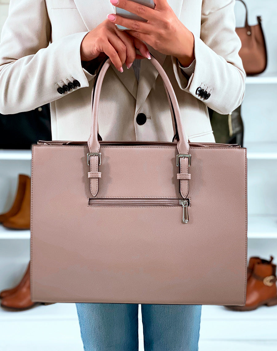SAC CABAS CHIC TAUPE CLAIR ? DETAILS ARGENT?S