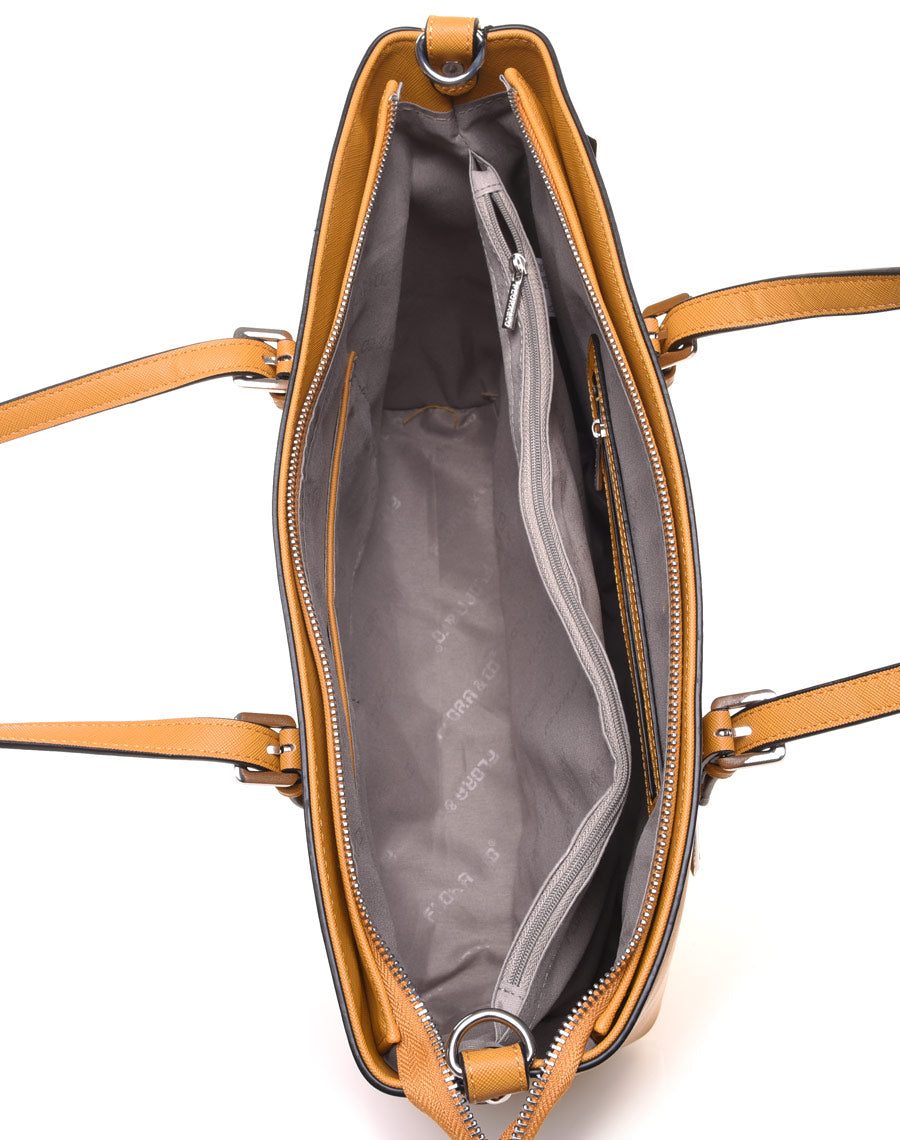 Sac cabas classe jaune moutarde