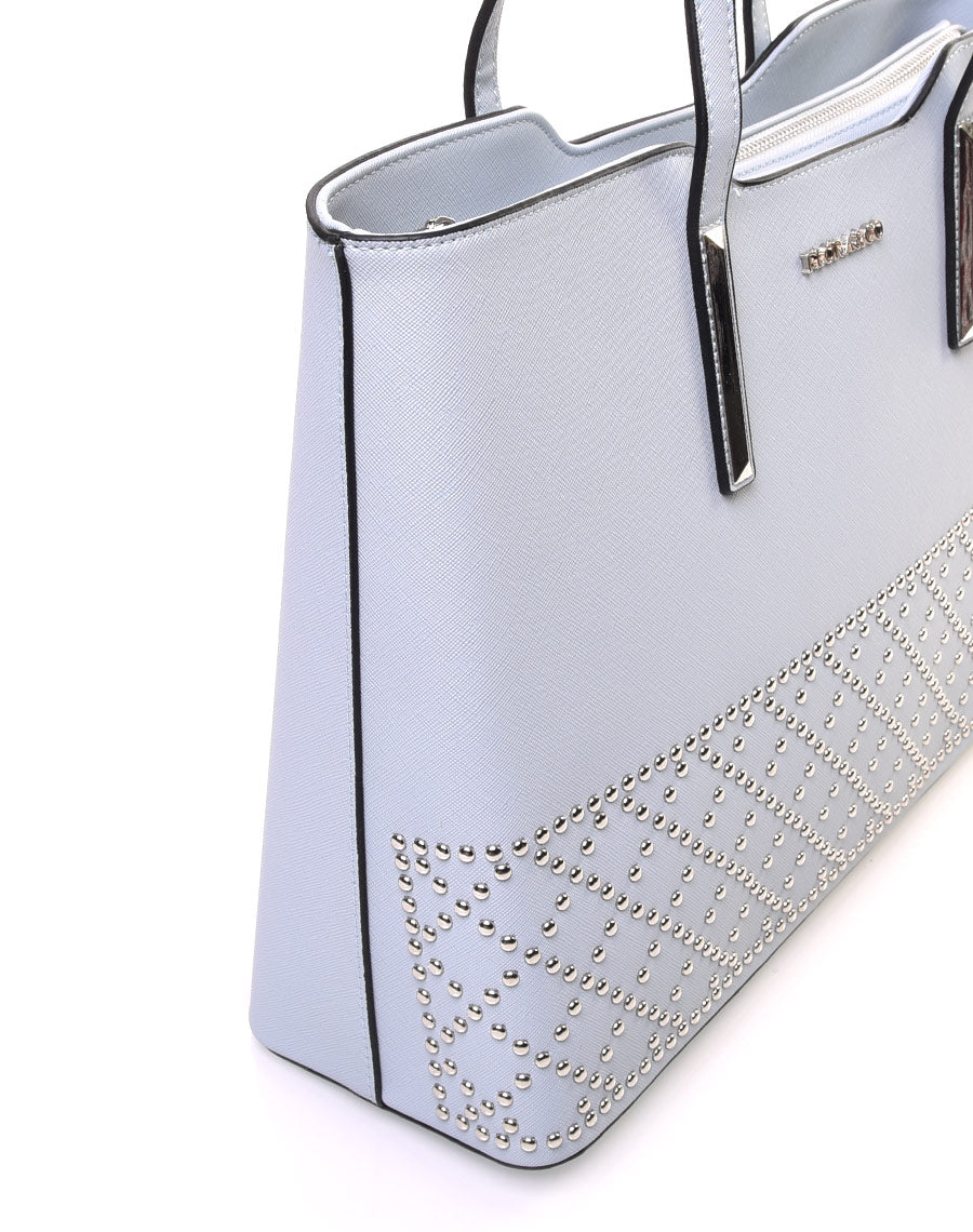 Sac cabas clouté bleu clair