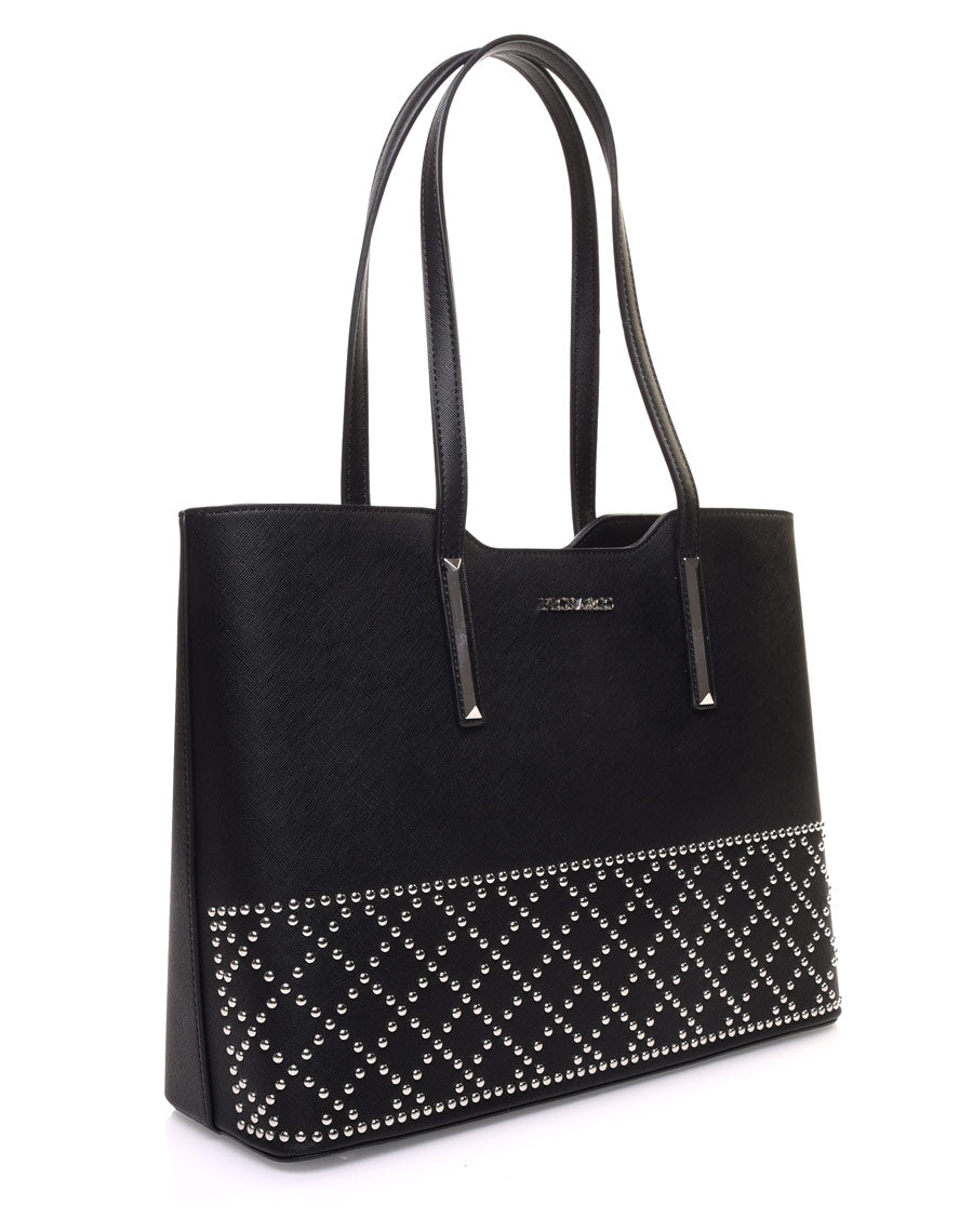 Sac cabas clouté noir