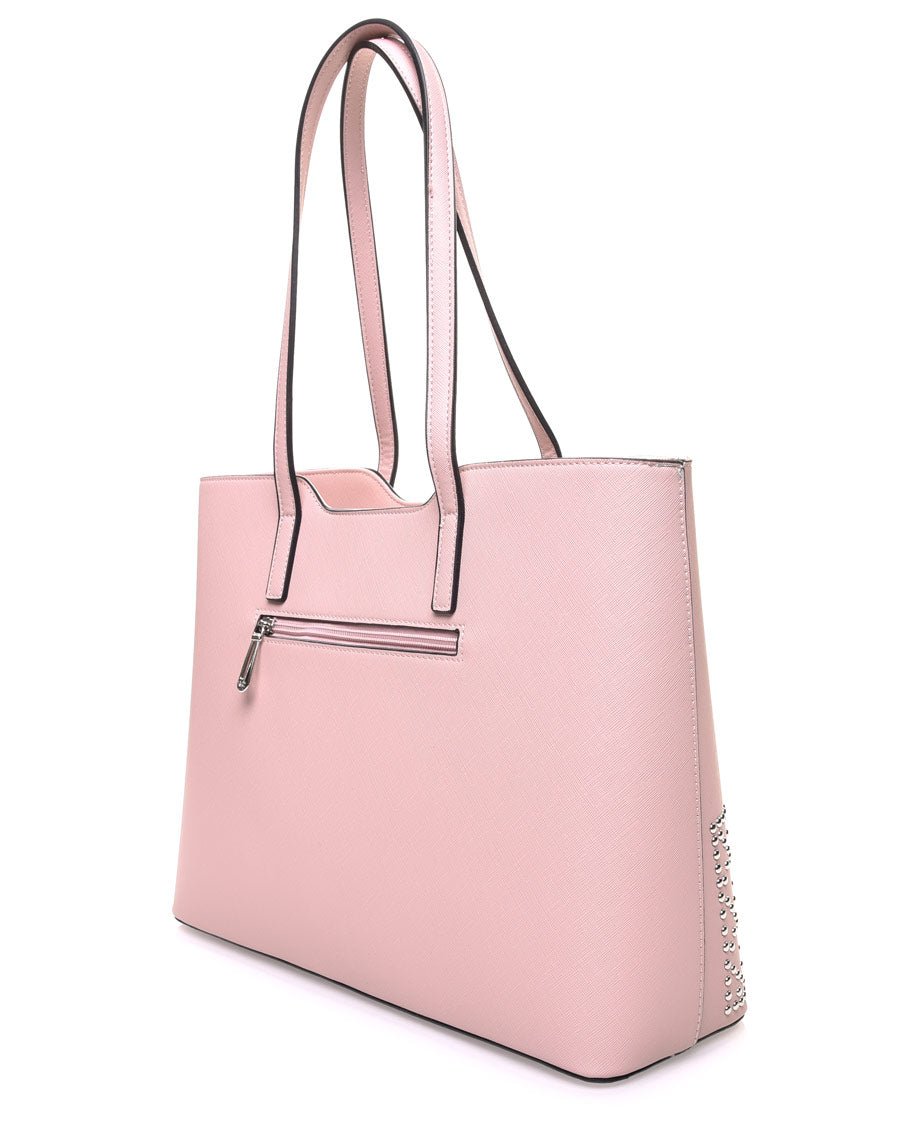 Sac cabas clouté rose pale