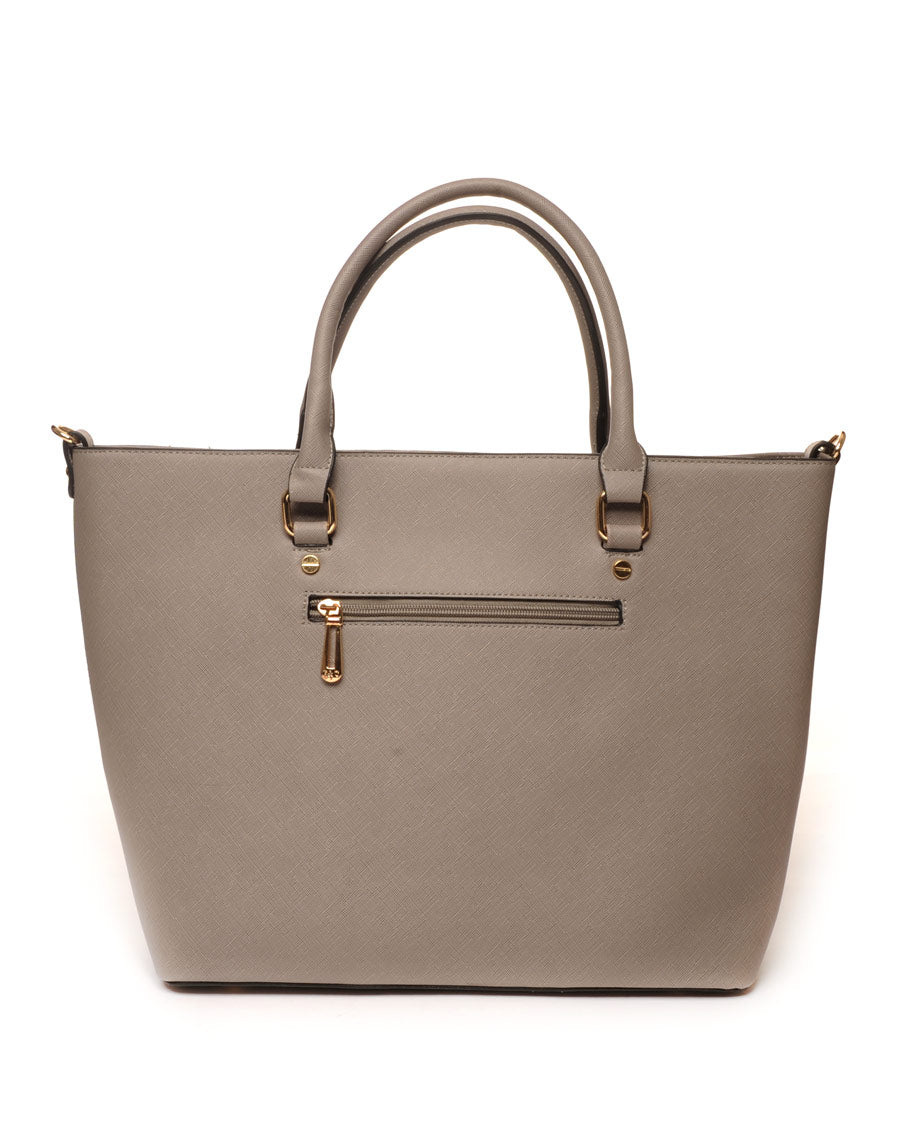 Sac cabas gris souris zippé