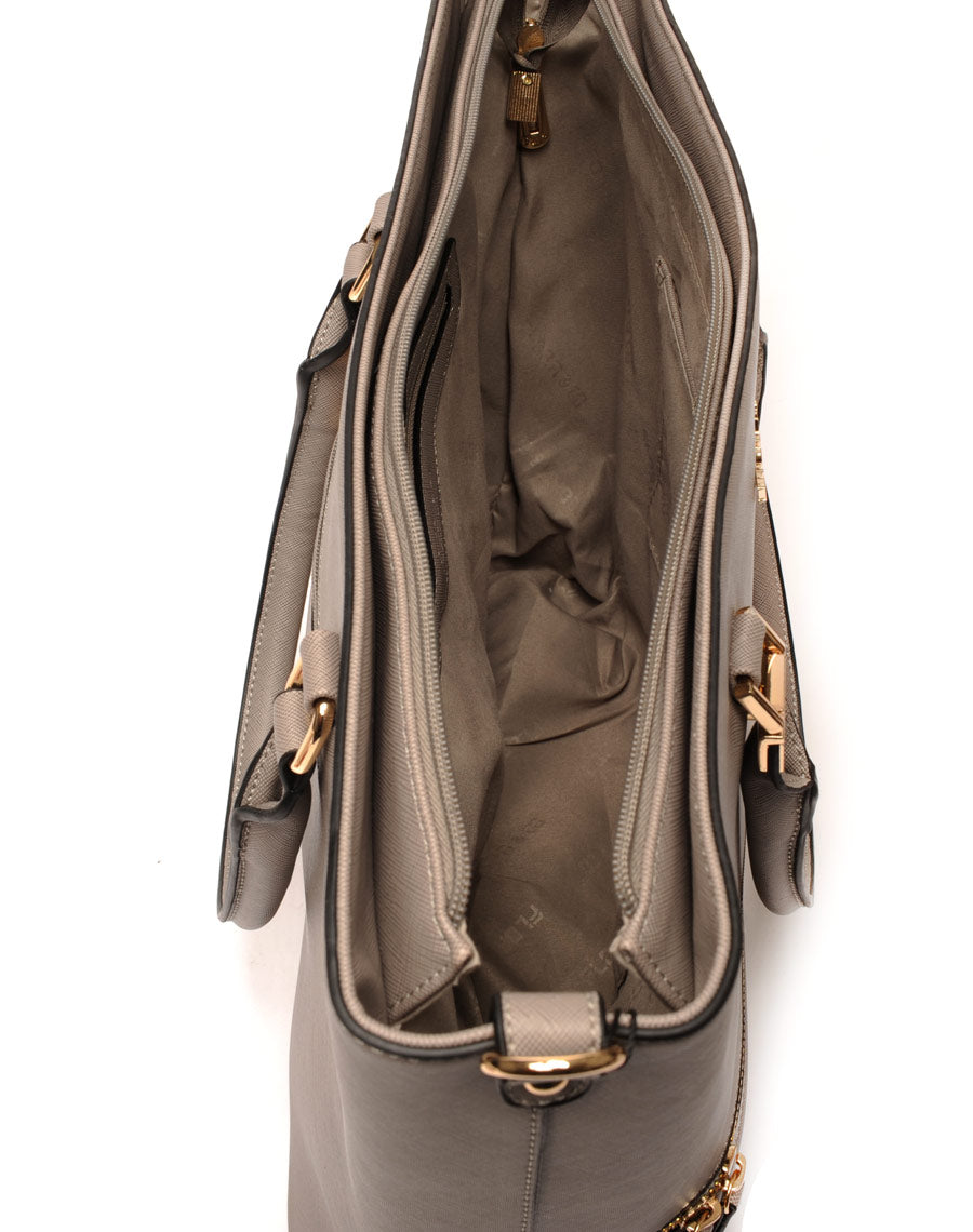 Sac cabas gris souris zippé