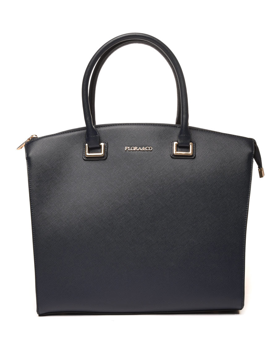 Sac cabas haut arrondi bleu foncé