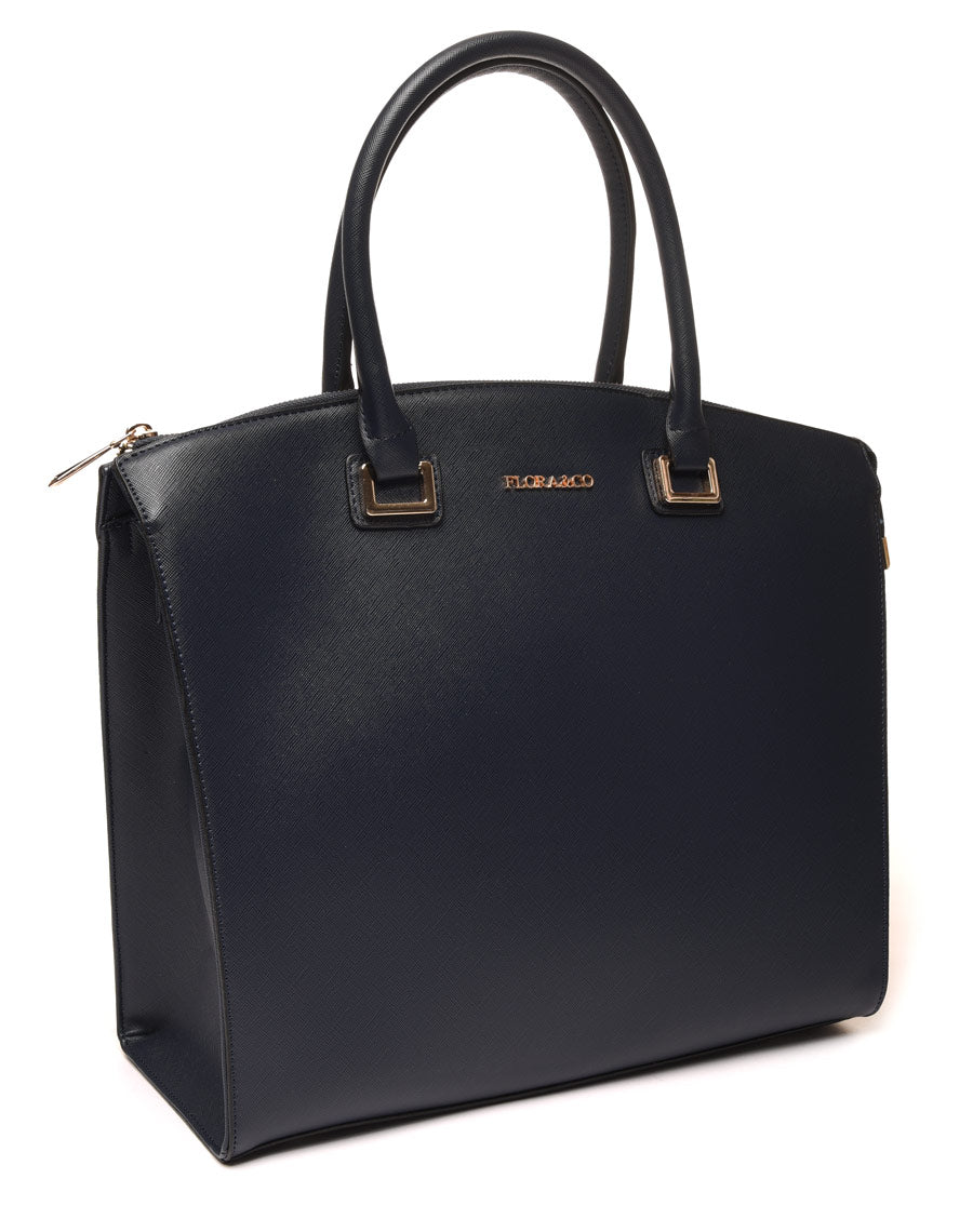 Sac cabas haut arrondi bleu foncé