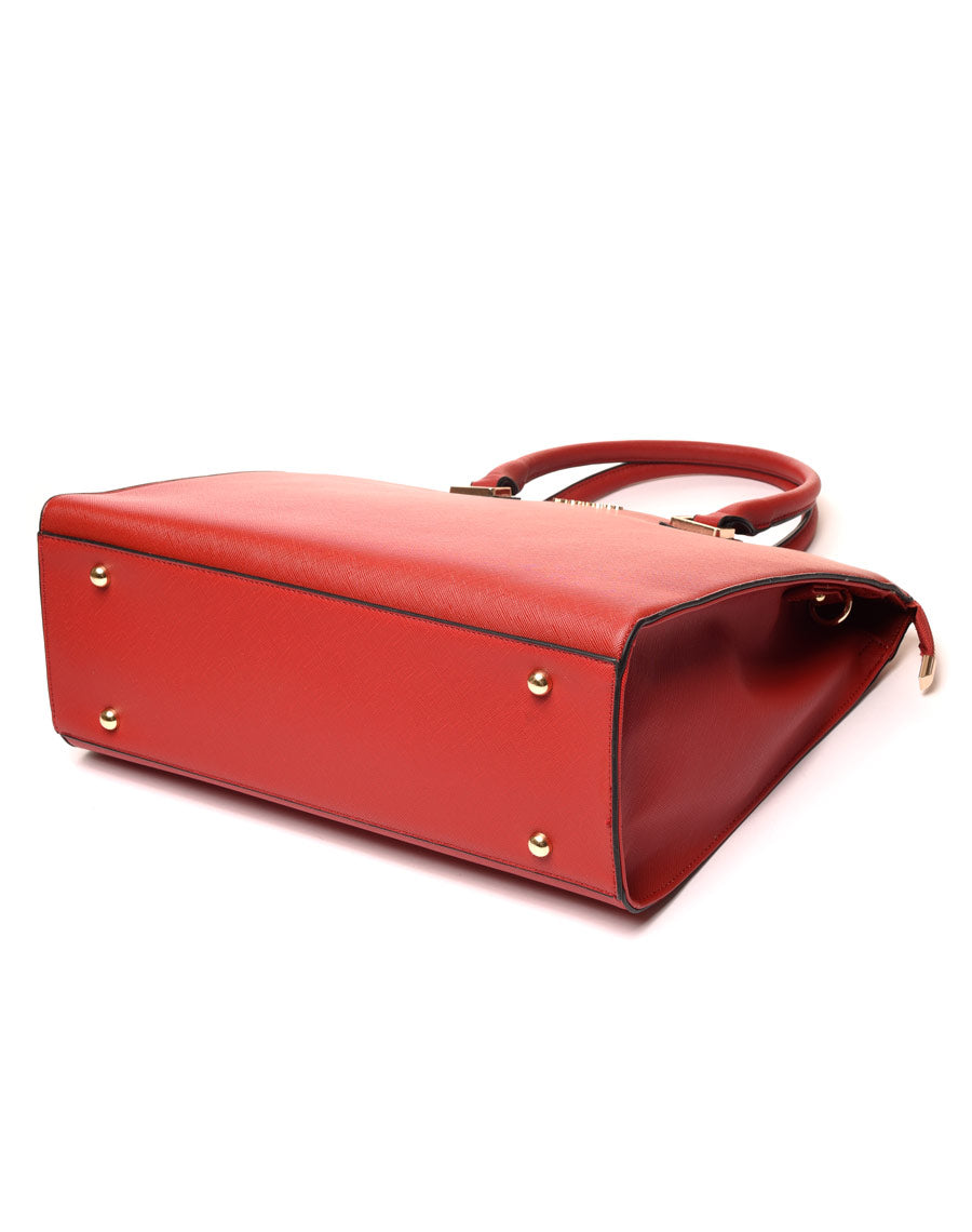 Sac cabas haut arrondi rouge