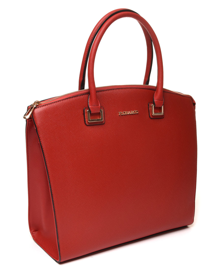 Sac cabas haut arrondi rouge